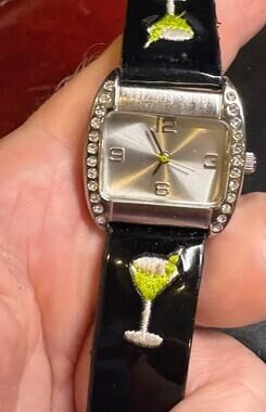Women's 30mm SII Marketing Watch, Silver Tone with Crystal Accents,Martini Glass